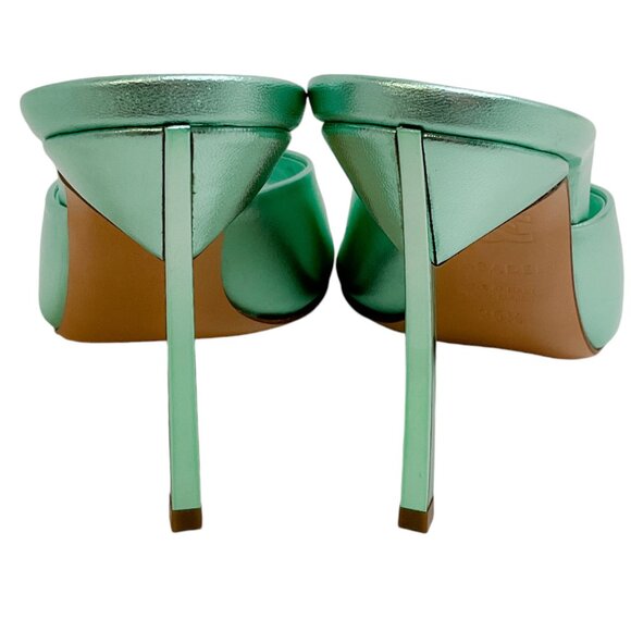 Casadei Flash Green Light Leather Blade Mules - Picture 5 of 9
